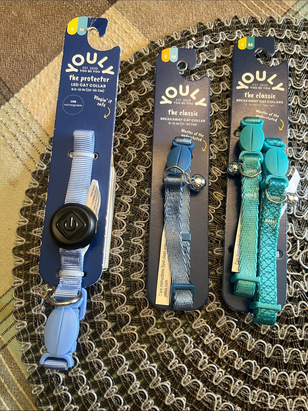 Cats Breakaway Cat Collars - Blue & Teal